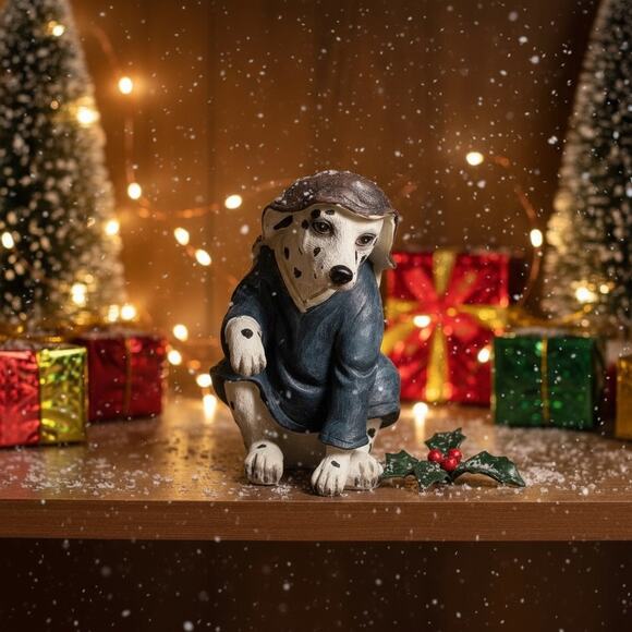 Dogtivity Shepherd Dog Dalmatian Nativity Figurine Resin Christmas Manger Figure - Picture 2 of 16